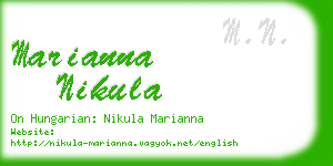 marianna nikula business card